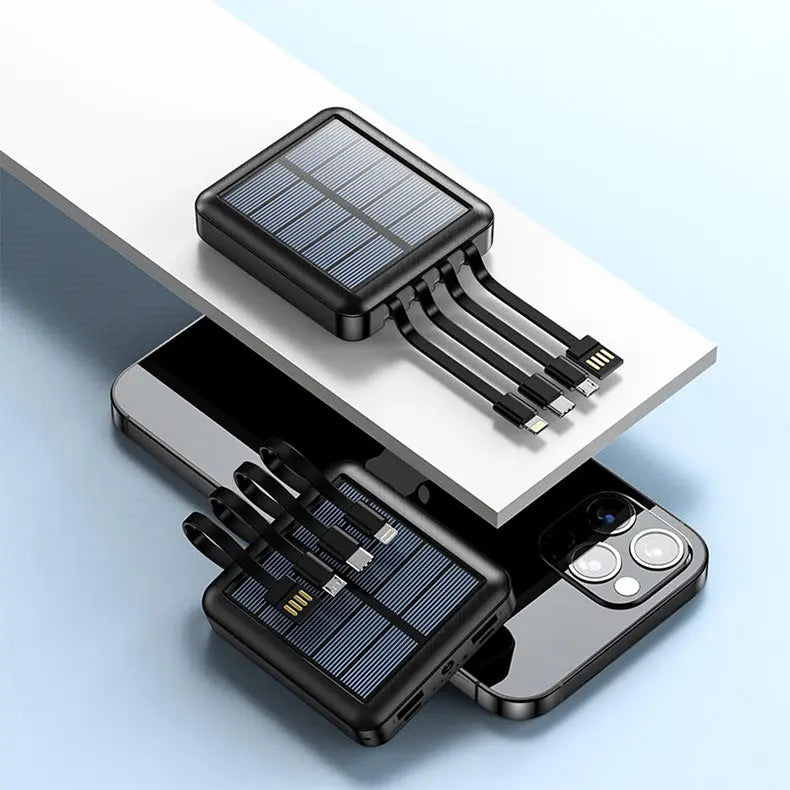 Side view showcasing dual USB ports of Anacotte Solar Power Bank