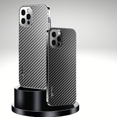 Close-up of Anacotte Carbon Fiber Stainless Steel Bumper Case texture