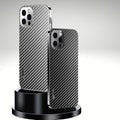 Close-up of Anacotte Carbon Fiber Stainless Steel Bumper Case texture