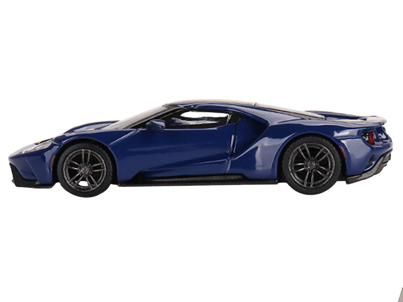 Detailed front view of Limited Edition Ford GT Sunoco Blue Diecast Model