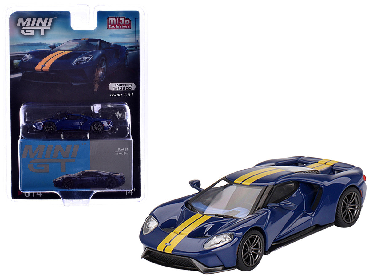 Under-chassis view of Limited Edition Ford GT Sunoco Blue Diecast Model