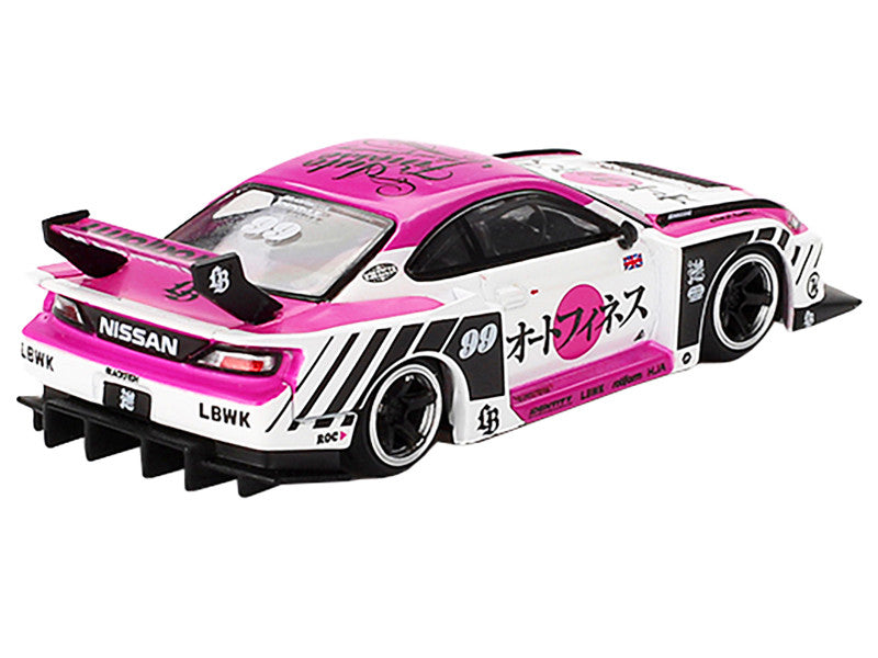 Back view of Limited Edition Nissan S15 Silvia RHD Diecast Model by Mini GT