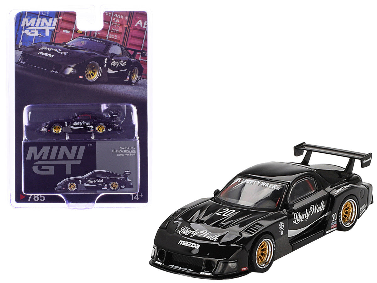 Close-up of Mazda RX-7 LB-Super Silhouette Black Edition diecast interior