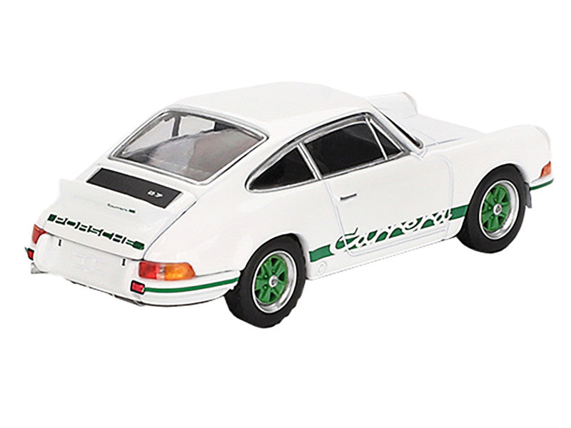 Close-up of detailed wheel design on Porsche 911 Carrera RS 2.7 diecast model
