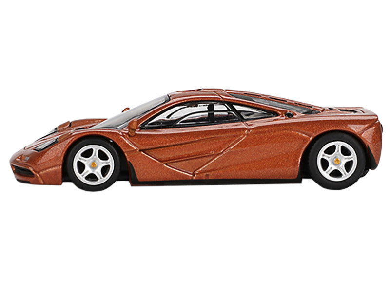 Front view of McLaren F1 Yquem Orange Metallic Diecast Model by Mini GT