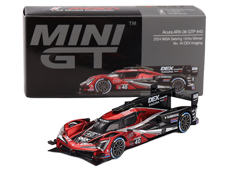 Front view of Limited Edition Acura ARX-06 GTP #40 diecast model by Mini GT