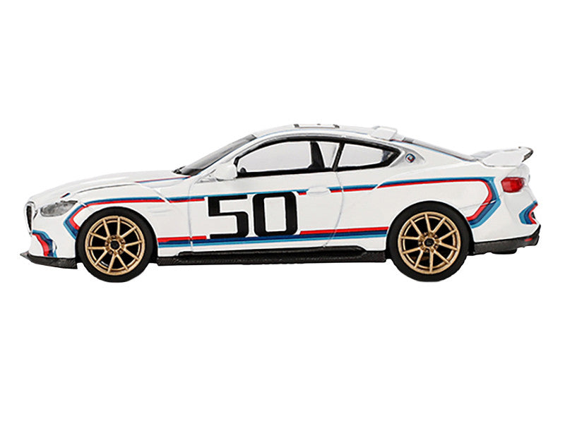 Back view of Limited Edition BMW 3.0 CSL #50 Diecast Model Car by Mini GT