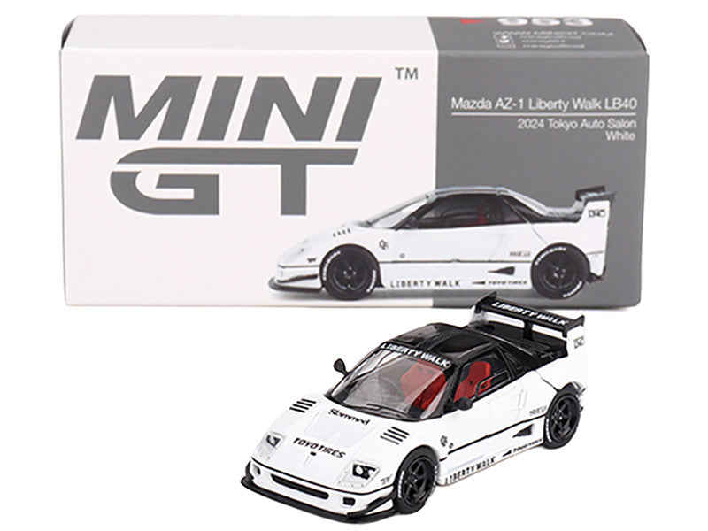 Top view of 1/64 Mazda AZ-1 Liberty Walk LB40 Diecast Model with black roof