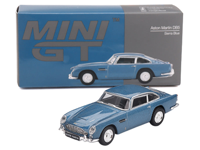 Close-up of wheels on Aston Martin DB5 Sierra Blue 1/64 Diecast Model