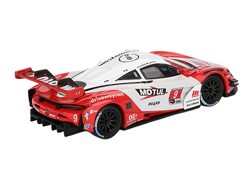 Back view of McLaren 720S GT3 EVO #9 Diecast Model highlighting design