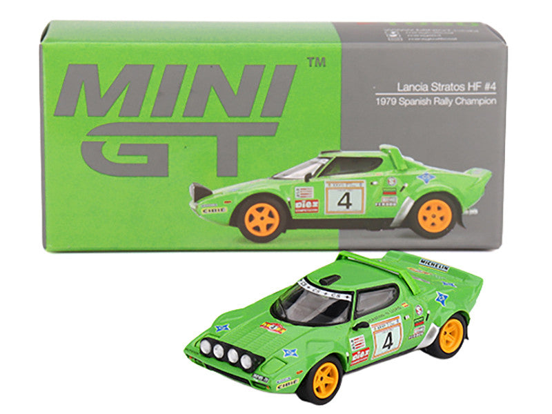 Rear view of Limited Edition Lancia Stratos HF #4 diecast model by Mini GT