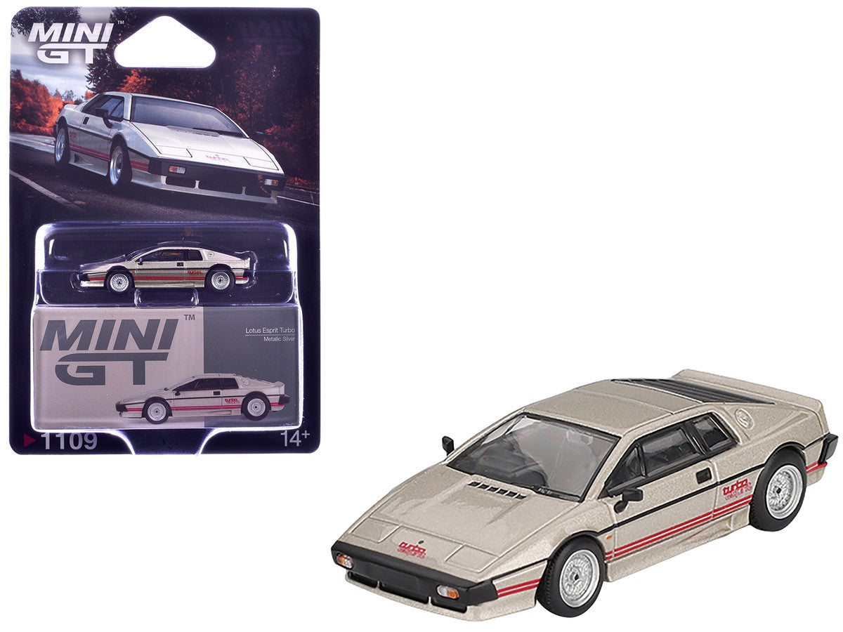 Close-up of the authentic rubber tires on the Lotus Esprit Turbo Diecast Model