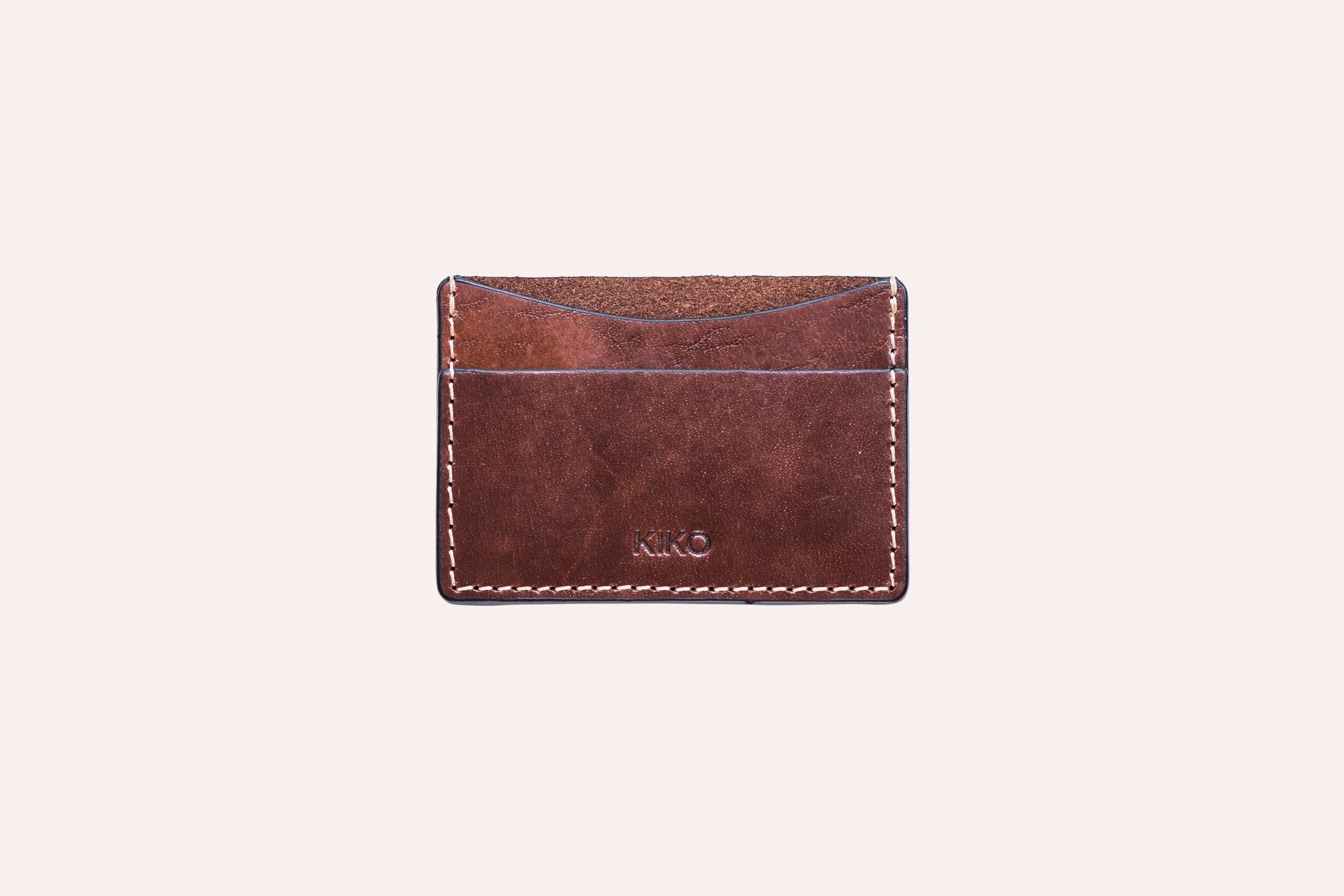 Lifestyle shot of Premium Genuine Leather Card Holder on a desk
