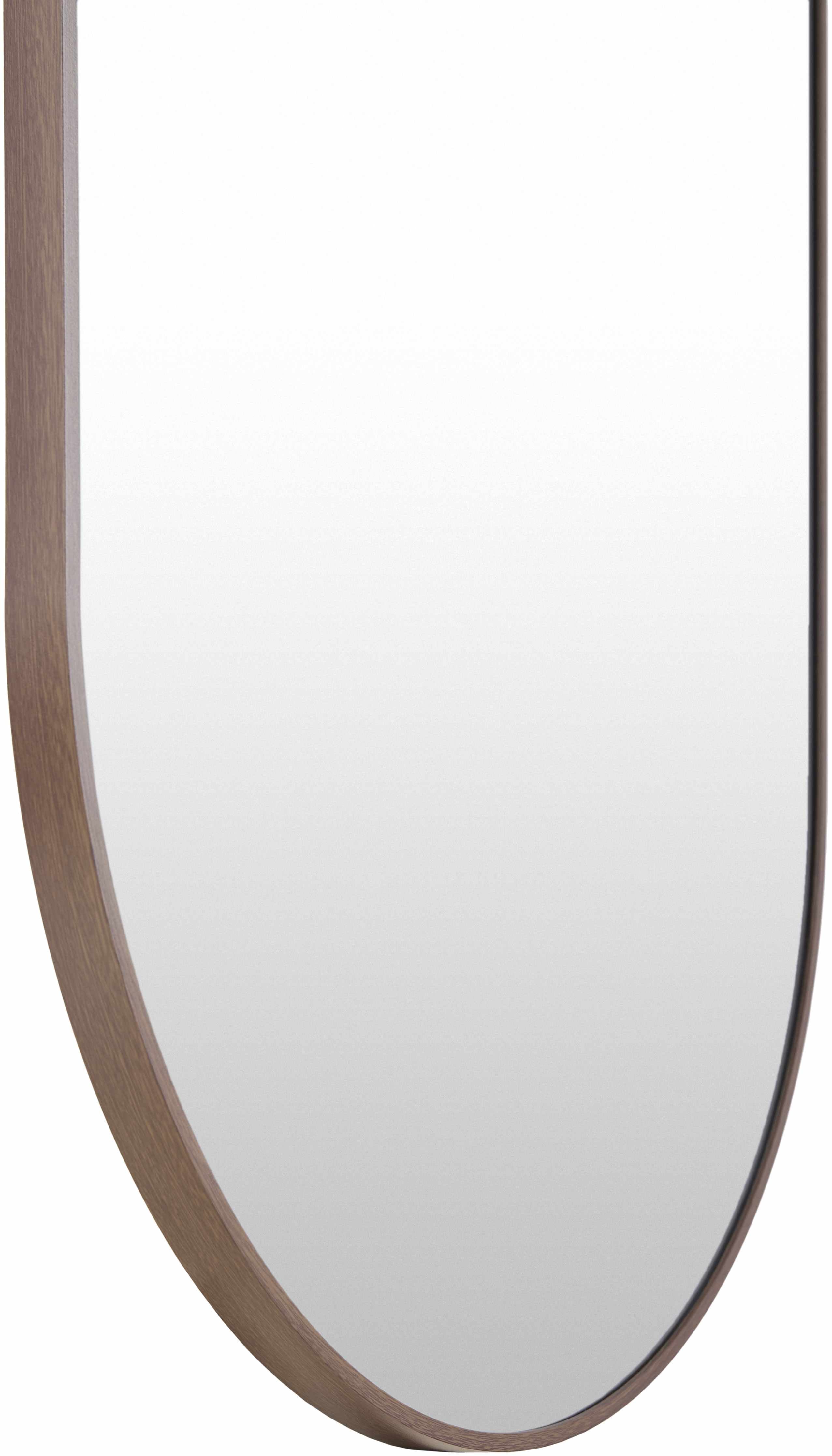 Side angle of Marmelete Dark Brown Mirror showcasing aluminum frame