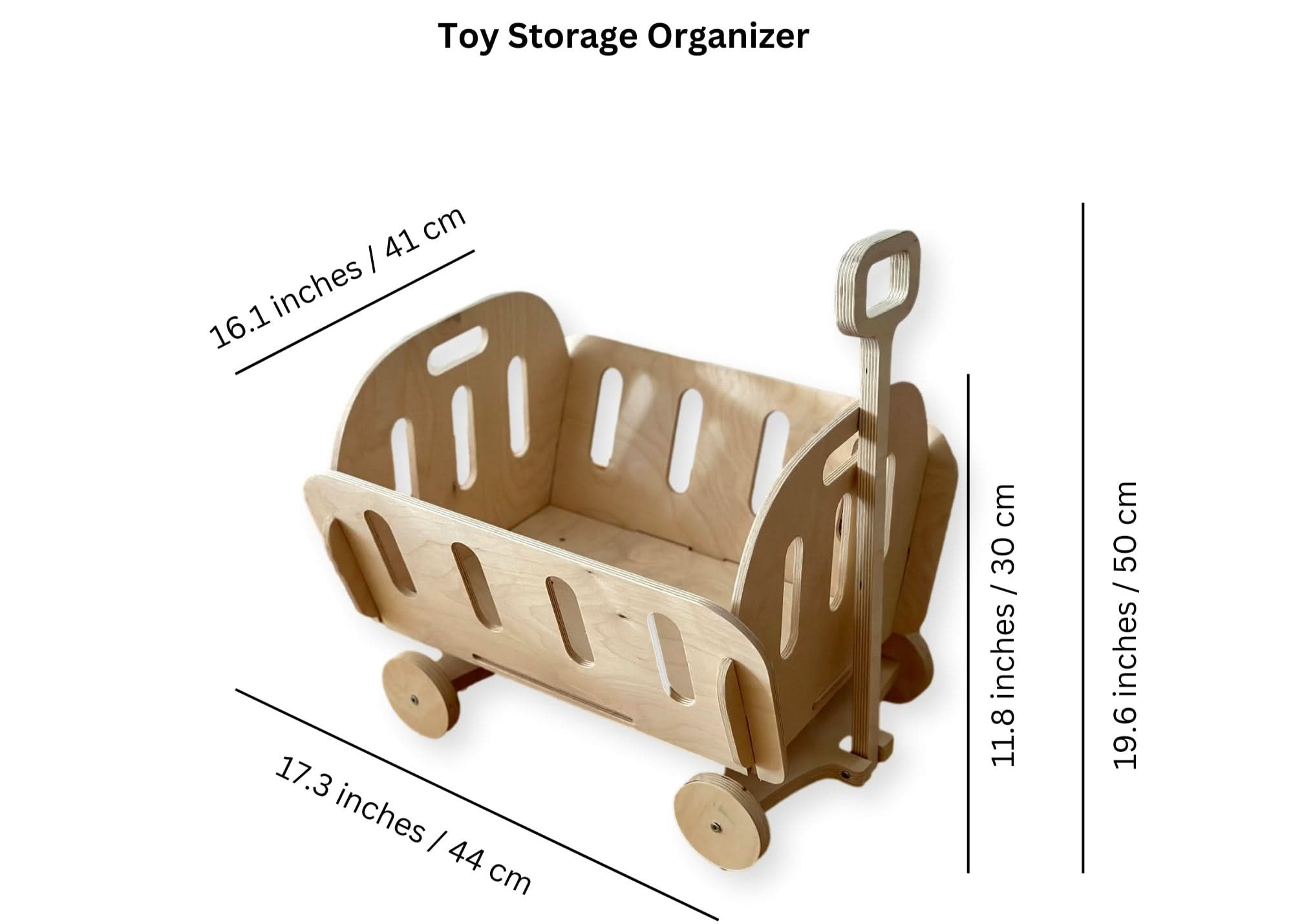 Spacious interior of Eco-Friendly Montessori Wooden Toy Storage Bin