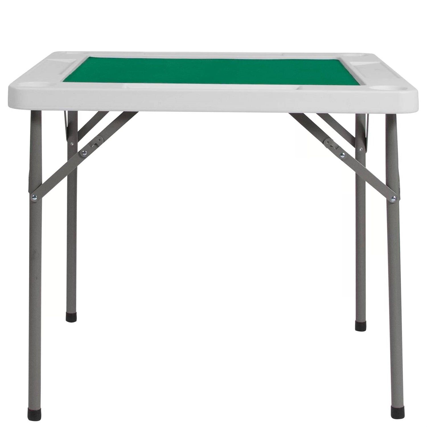 Top view of Premium 4-Player Folding Poker Table with green felt by FastFurnishings