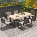 Elegant brown outdoor dining chair set of 4 by Gobingya