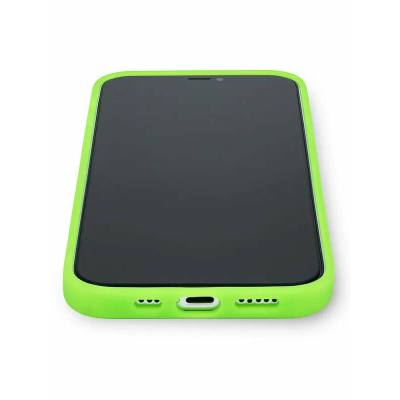 Front view of Neon Green Silicone iPhone Case by Anacotte
