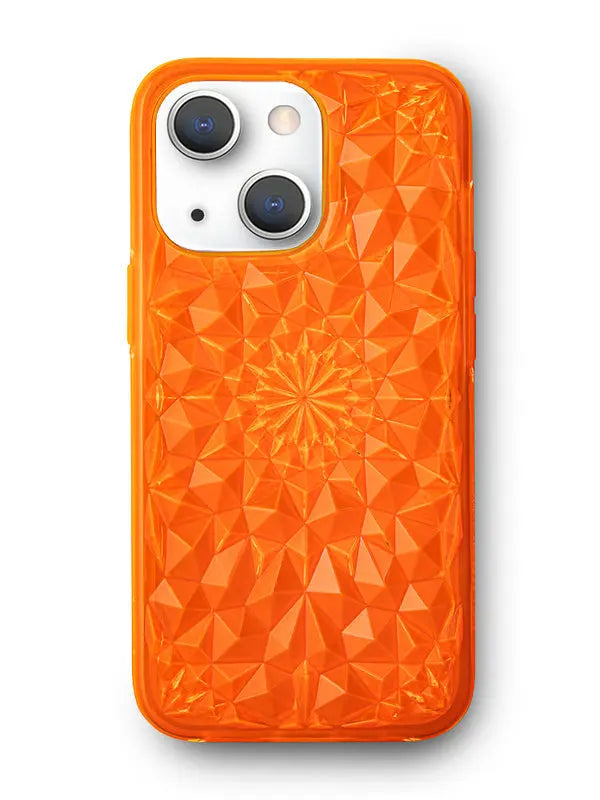 Back view of Neon Orange Kaleidoscope iPhone Case highlighting its protection