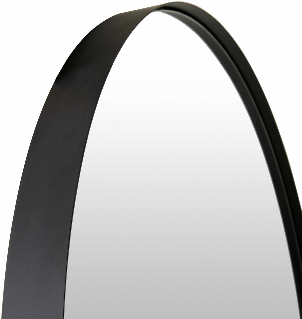 Stylish Pettendorf Black Iron Accent Mirror in modern living room