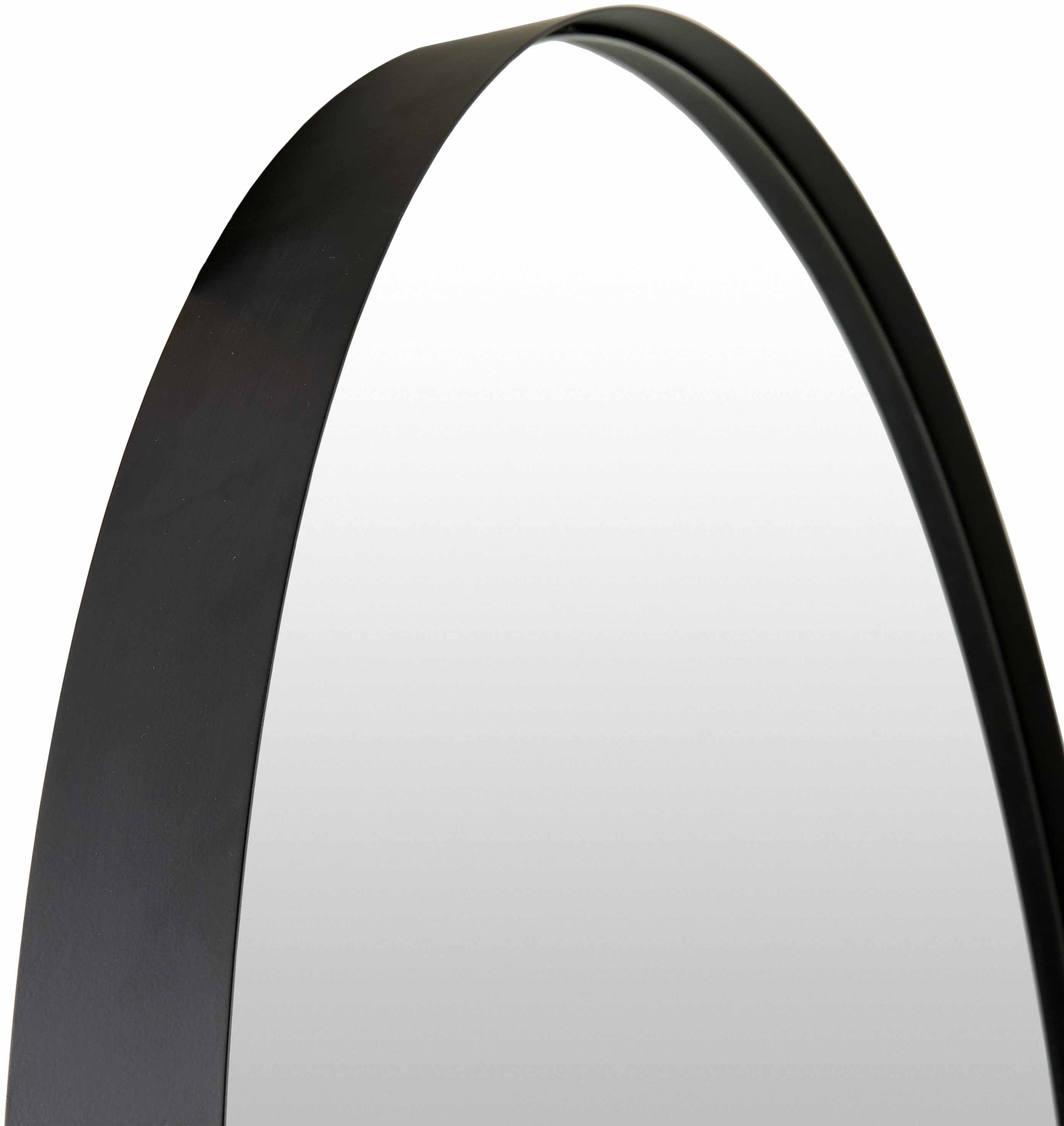 Stylish Pettendorf Black Iron Accent Mirror in modern living room