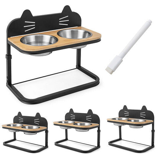 Adjustable height feature of the Elevated Pet Feeder by Gobingya