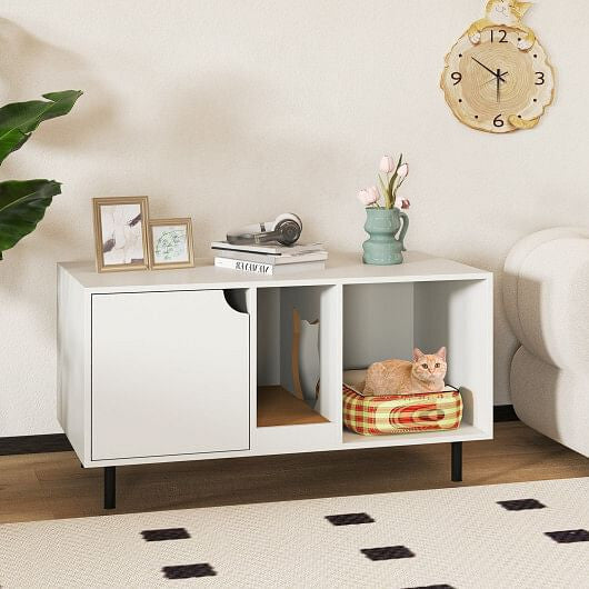 Front view of Stylish 40 Inch Cat Litter Box Enclosure by Gobingya