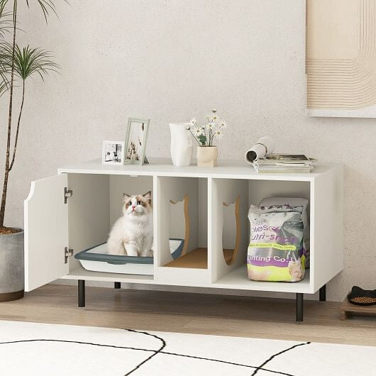 Side view showcasing the Elegant 40 Inch Cat Litter Box Enclosure design