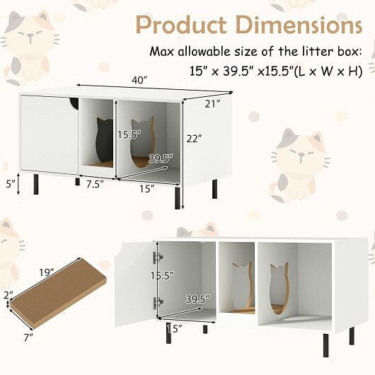 Modern home setting featuring Gobingya 40 Inch Cat Litter Box Enclosure