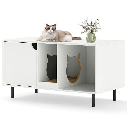 Close-up of the elegant finish on Gobingya 40 Inch Cat Litter Box Enclosure