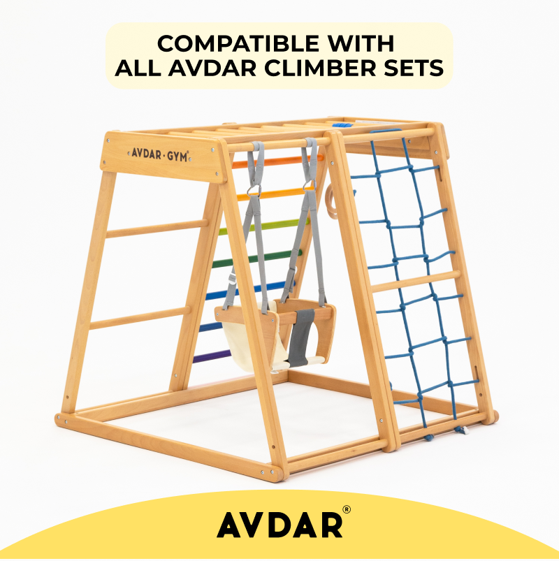 AVDAR GYM Baby Swing in use outdoors by a happy toddler