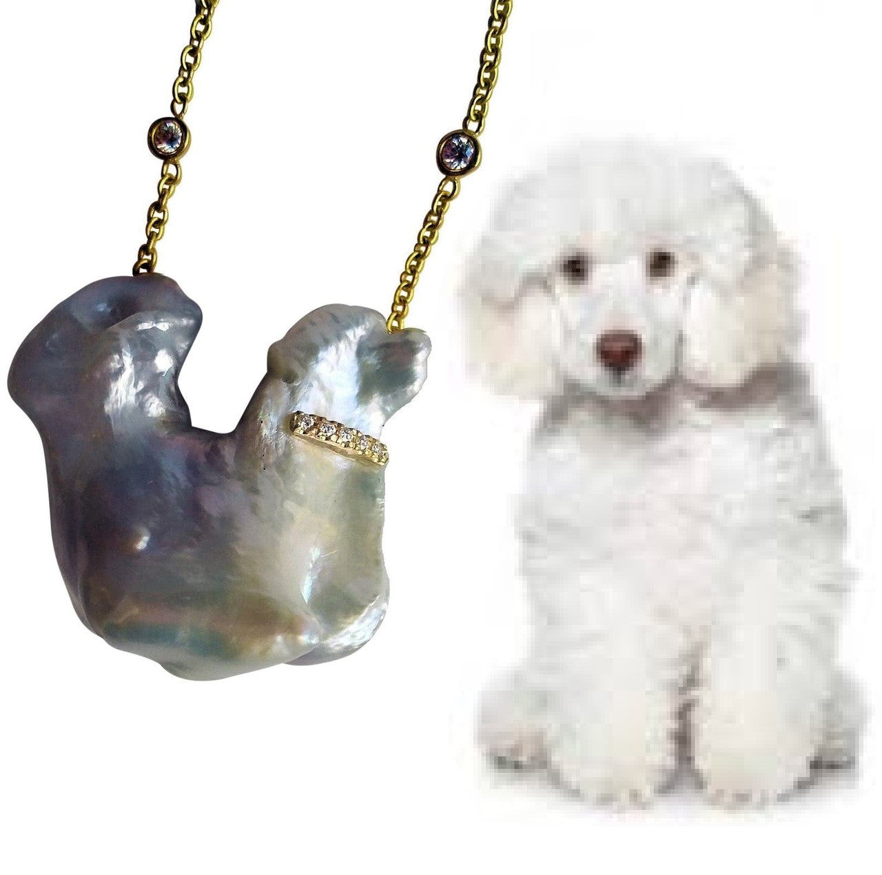 Elegant display of Jumbo Poodle Pearl Necklace on a velvet background
