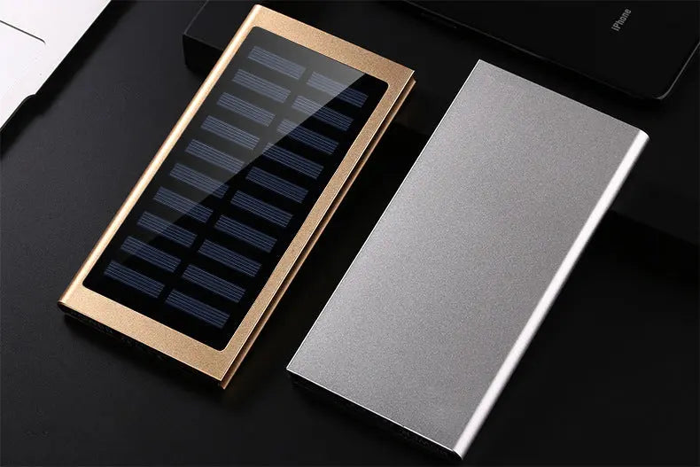 Side view of Anacotte Portable Solar Power Bank showing solar panels