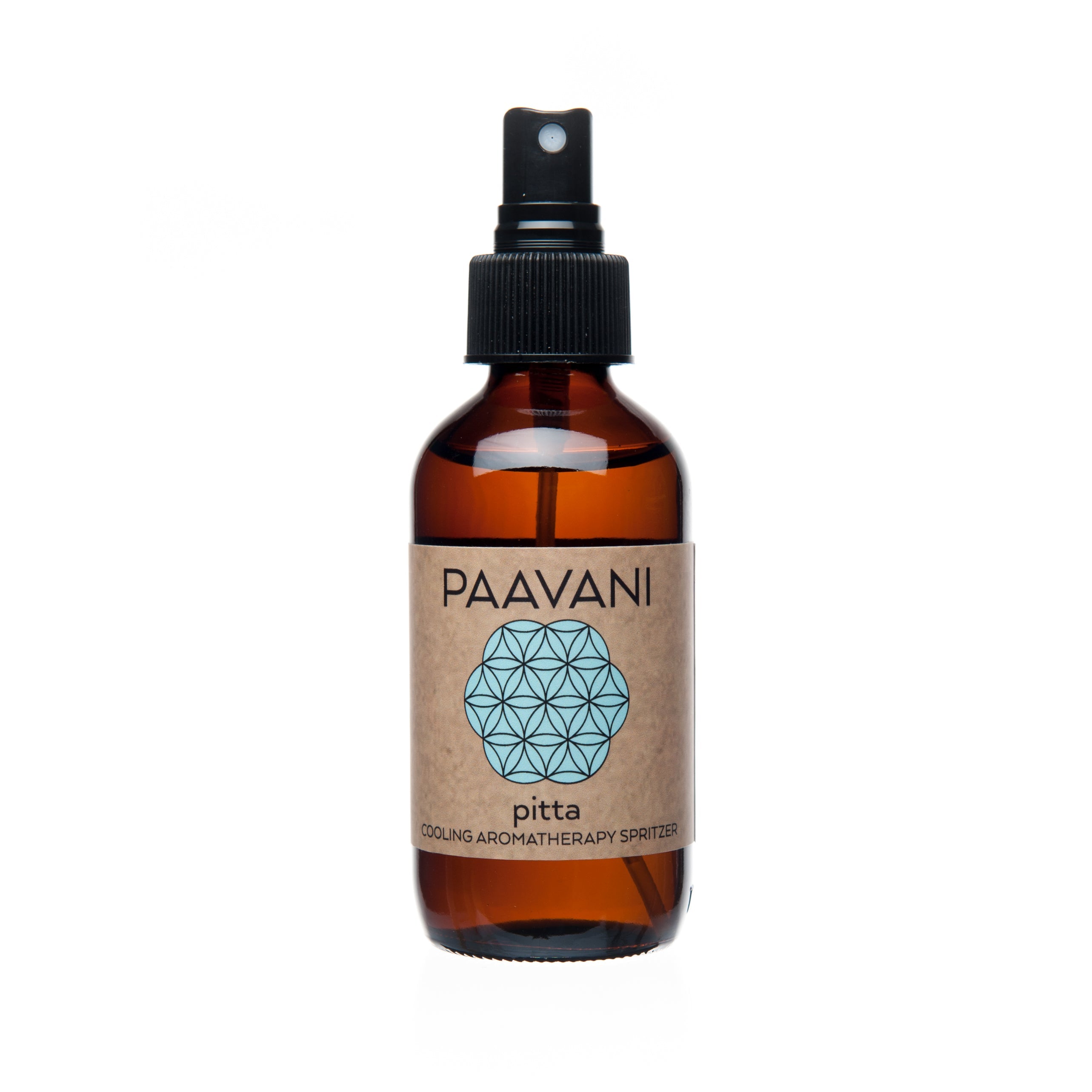 Front view of Pitta Spritzer by Paavani Ayurveda in elegant packaging