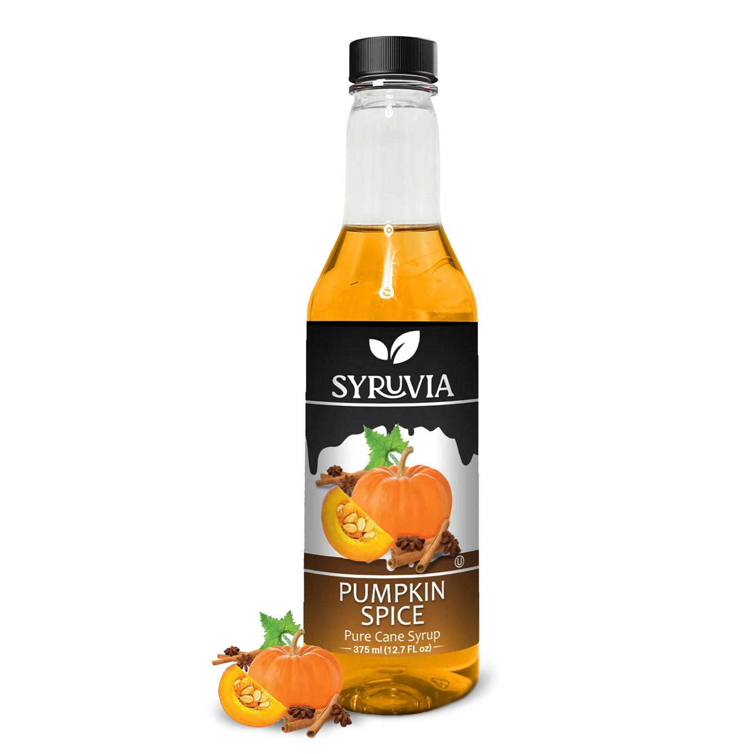 Front view of Delicious Pumpkin Spice Syrup by Syruvia
