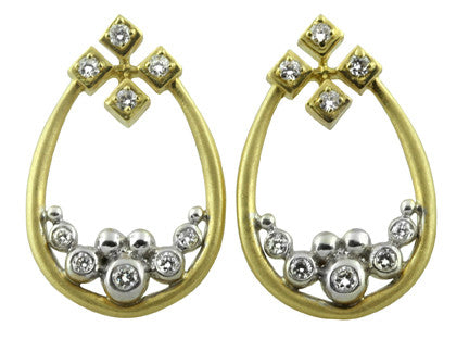 Pyramid Tears Earrings-14K