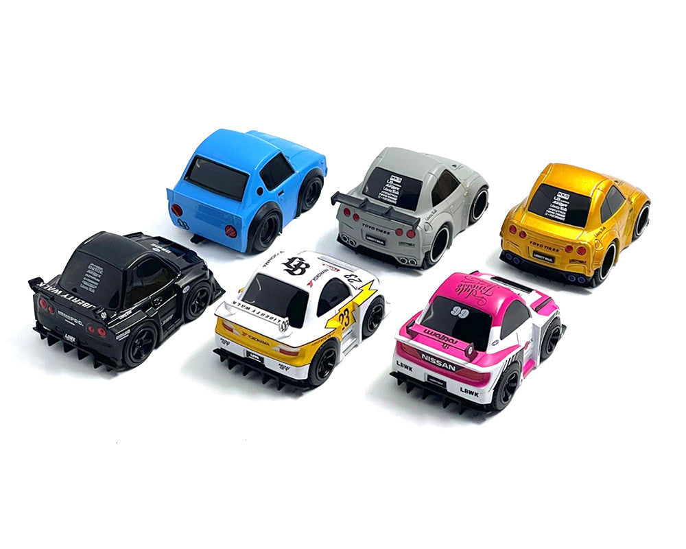 Individual packaging of Mini GT QubeCarz Series 1 diecast models