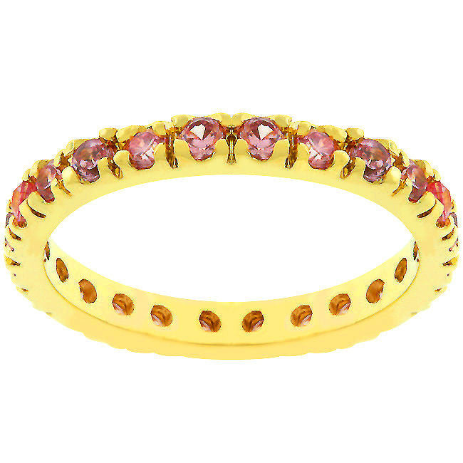 Pink Cubic Zirconia Eternity Ring
