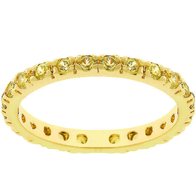 Yellow Cubic Zirconia Eternity Ring