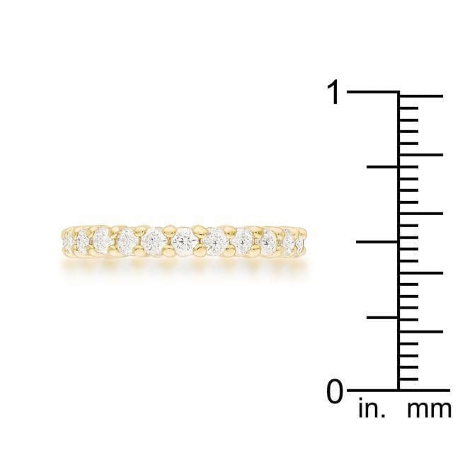 Side view showing the elegant design of Goldtone Eternity Band Ring