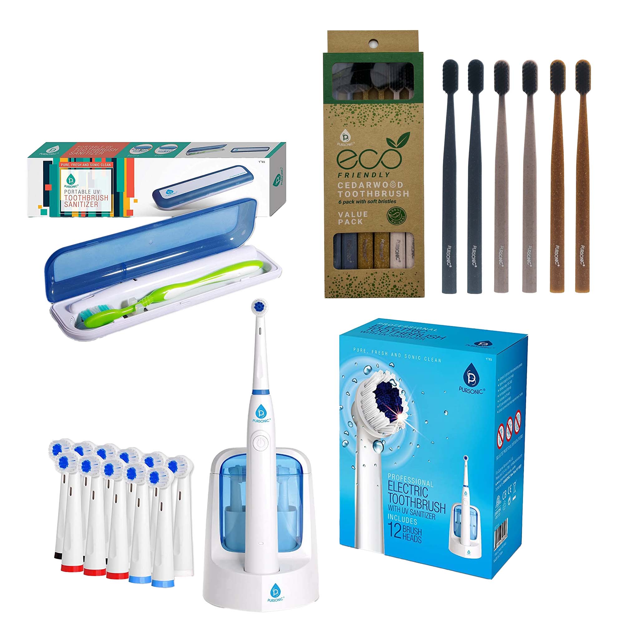 Ultimate Family Dental Care Set with Electric Toothbrush and Sanitizer