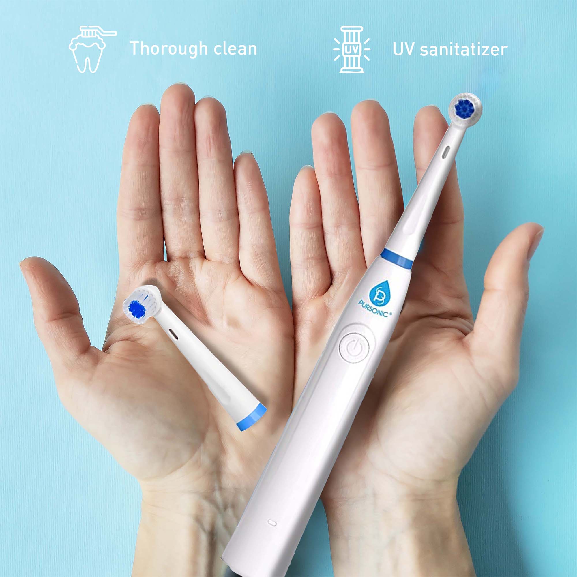 Close-up of Pursonic RET200 Electric Toothbrush in action