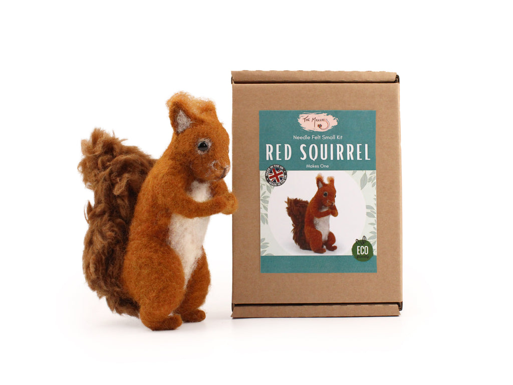 Step-by-step instructions included in the Red Squirrel Needle Felting Kit