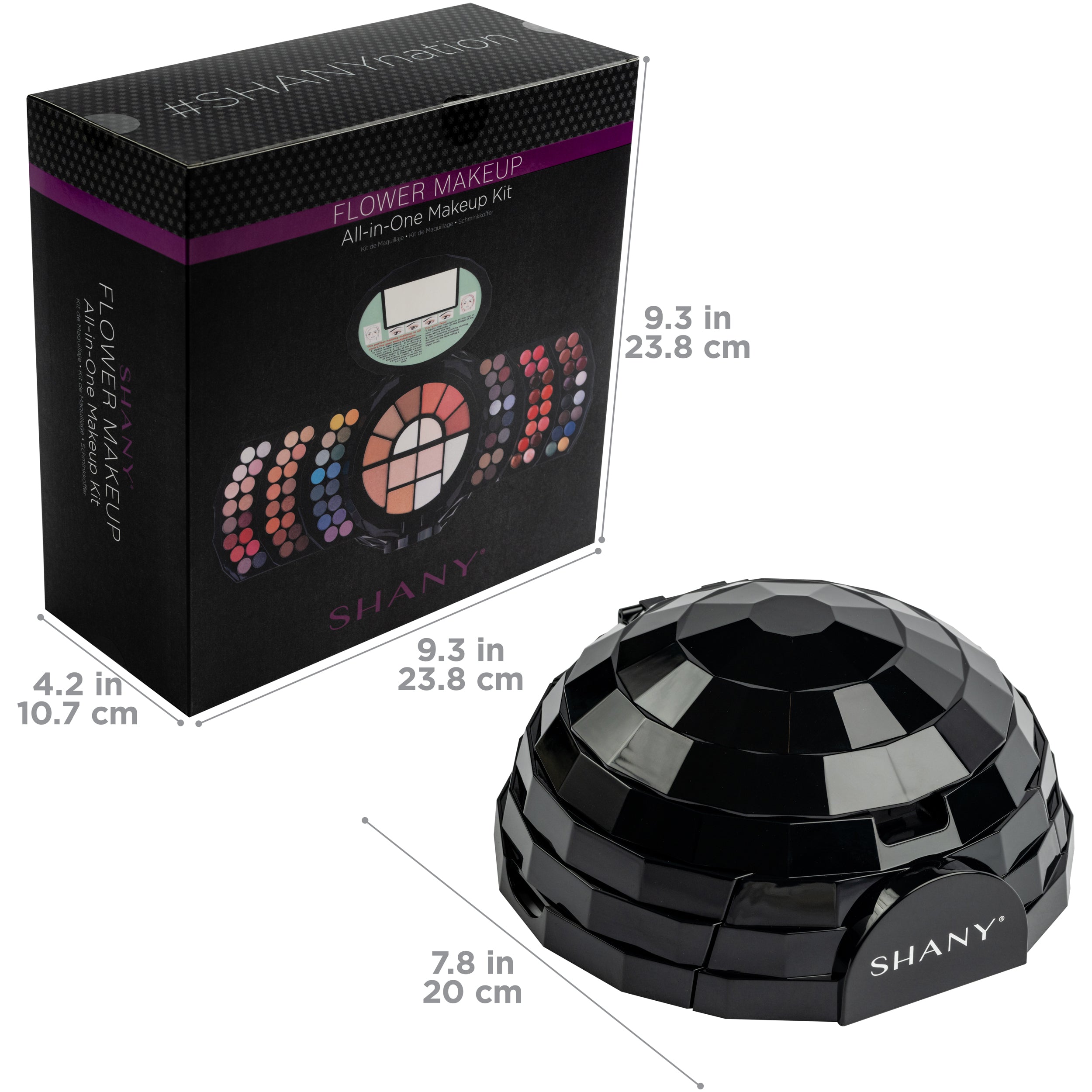 SHANY Flowers Makeup Set displayed with makeup brushes