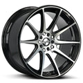 Close-up view of Shift Premium H34 Gloss Black Machined Wheel 18x9