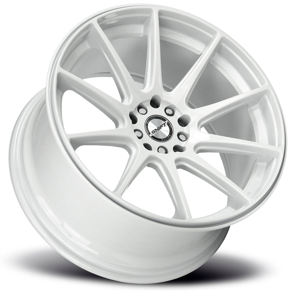Side profile of Shift H34 White Automotive Wheel highlighting its durability