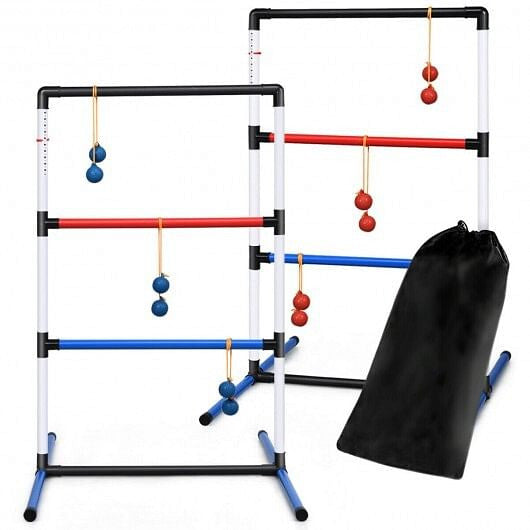 Front view of Gobingya Ladder Ball Toss Game Set with score tracker