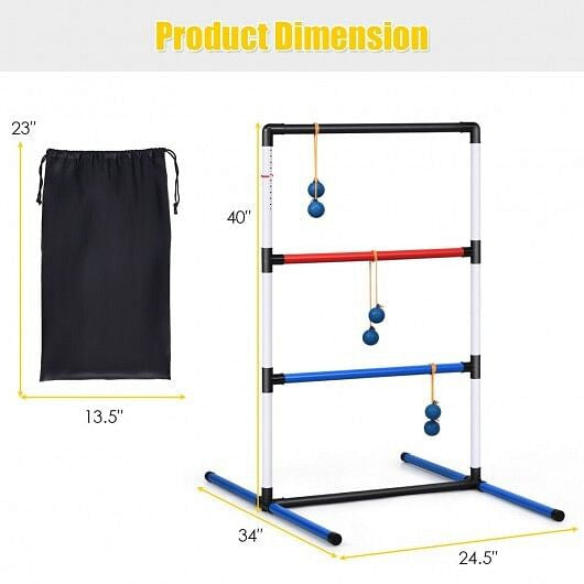 Side view of Gobingya Ladder Ball Toss Game Set in outdoor setting