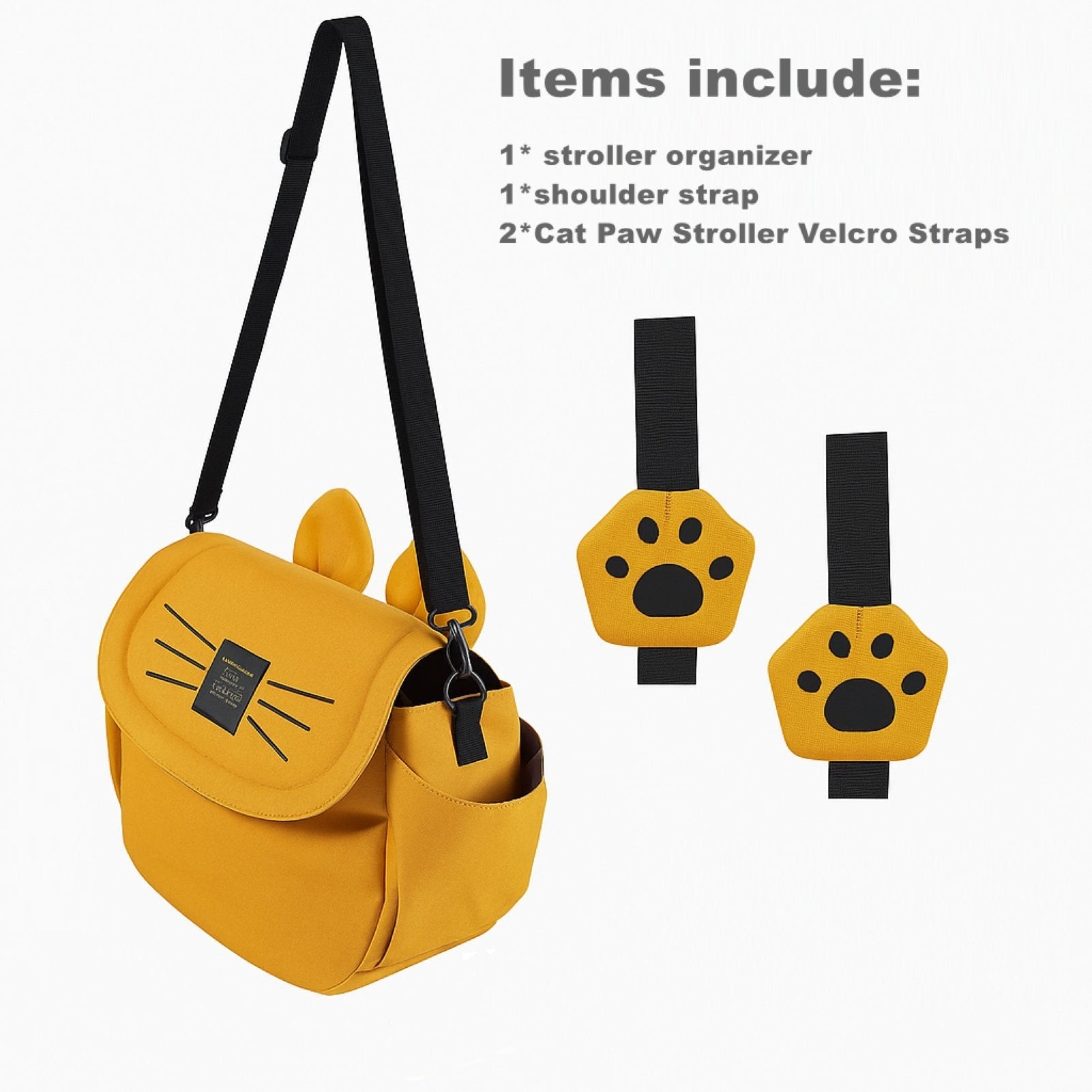 Close-up of the fabric material of Kitty Paws Stroller Organizer by SUNVENO