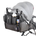 Front view of SUNVENO Versatile Mesh Stroller Organizer Set in black